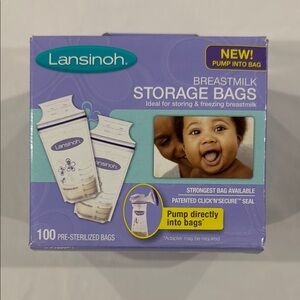 Lansinoh Breastmilk Storage Bags 100 count-NEW